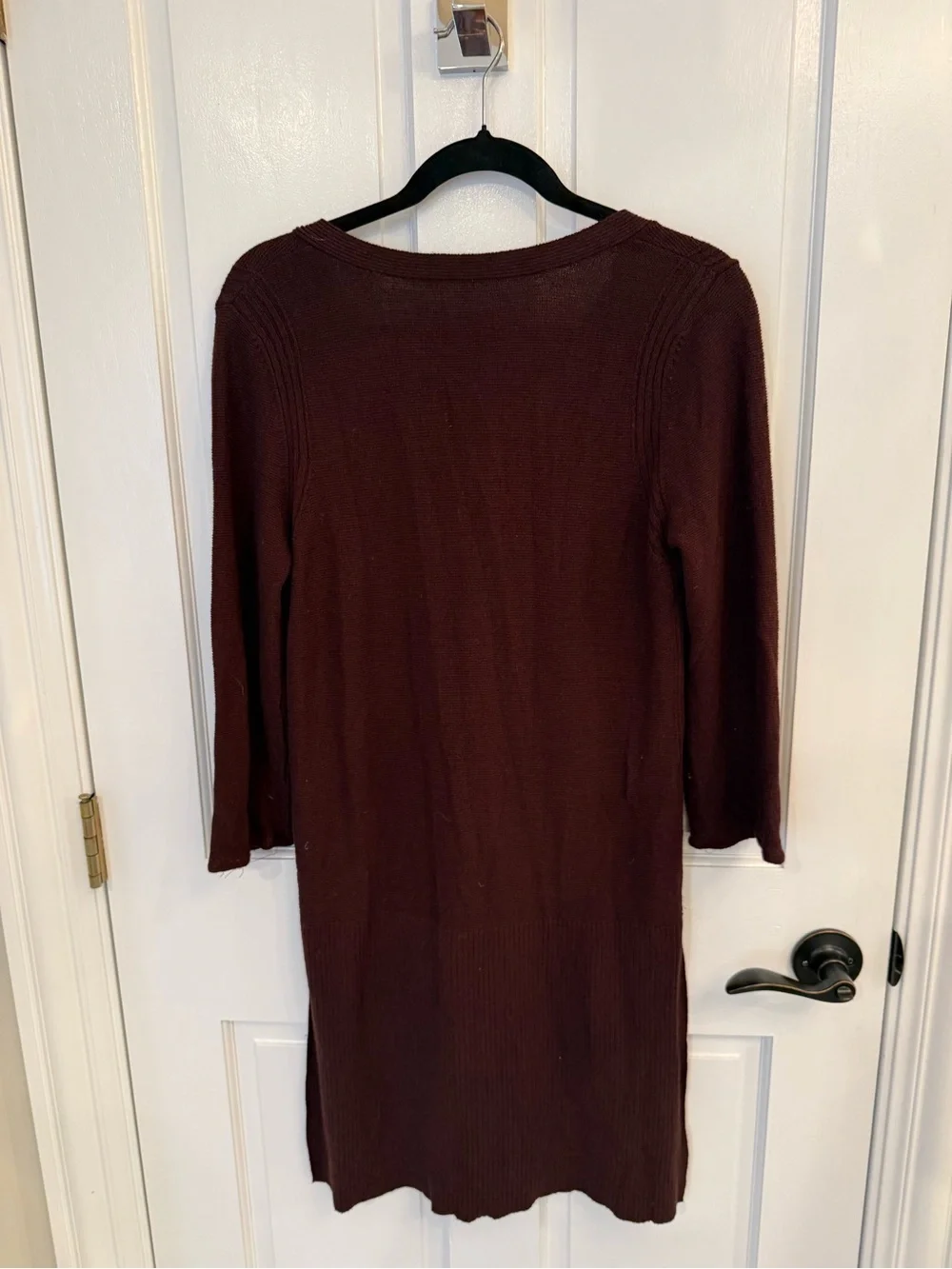 Free People Crisscross V-Neck Long Sleeve Tunic Sweater - Burgundy